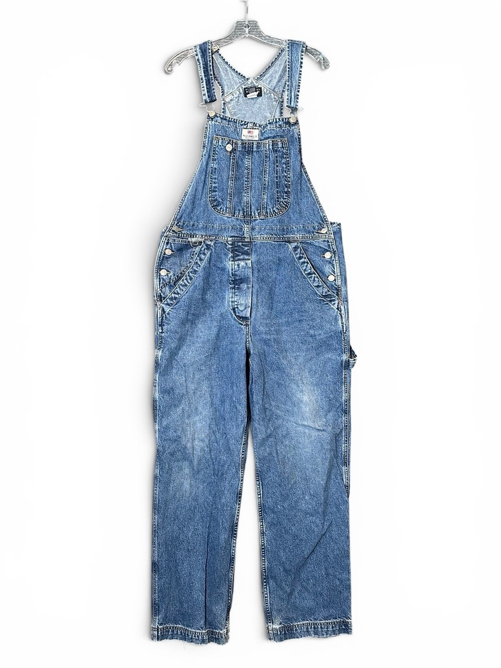 Vintage Y2K 90s Polo Jeans Co Ralph Lauren Denim Overalls Large Blue Carpenter - Picture 1 of 13